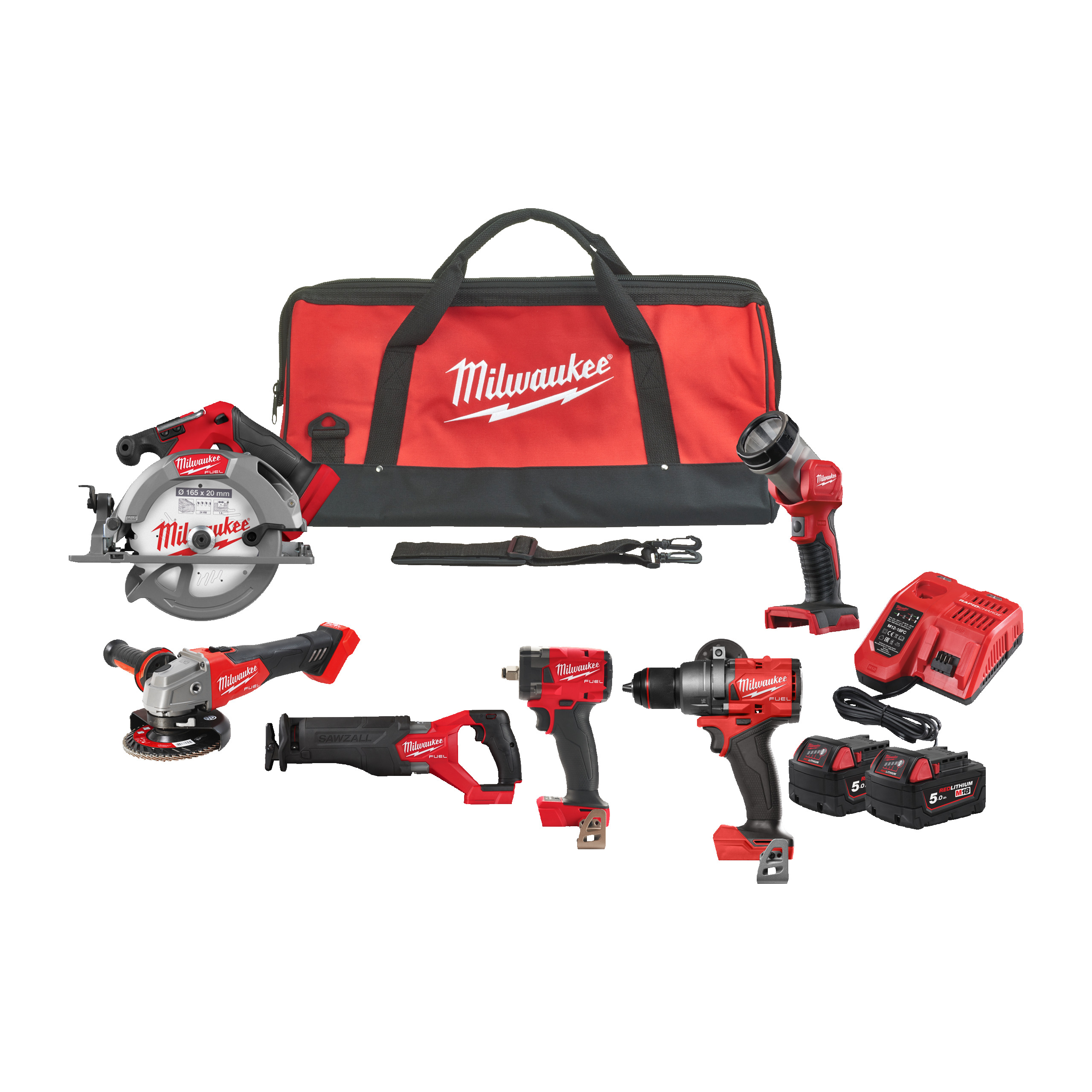 Milwaukee 18V combiset 6-kit FUEL M18 FPP6H3-502B