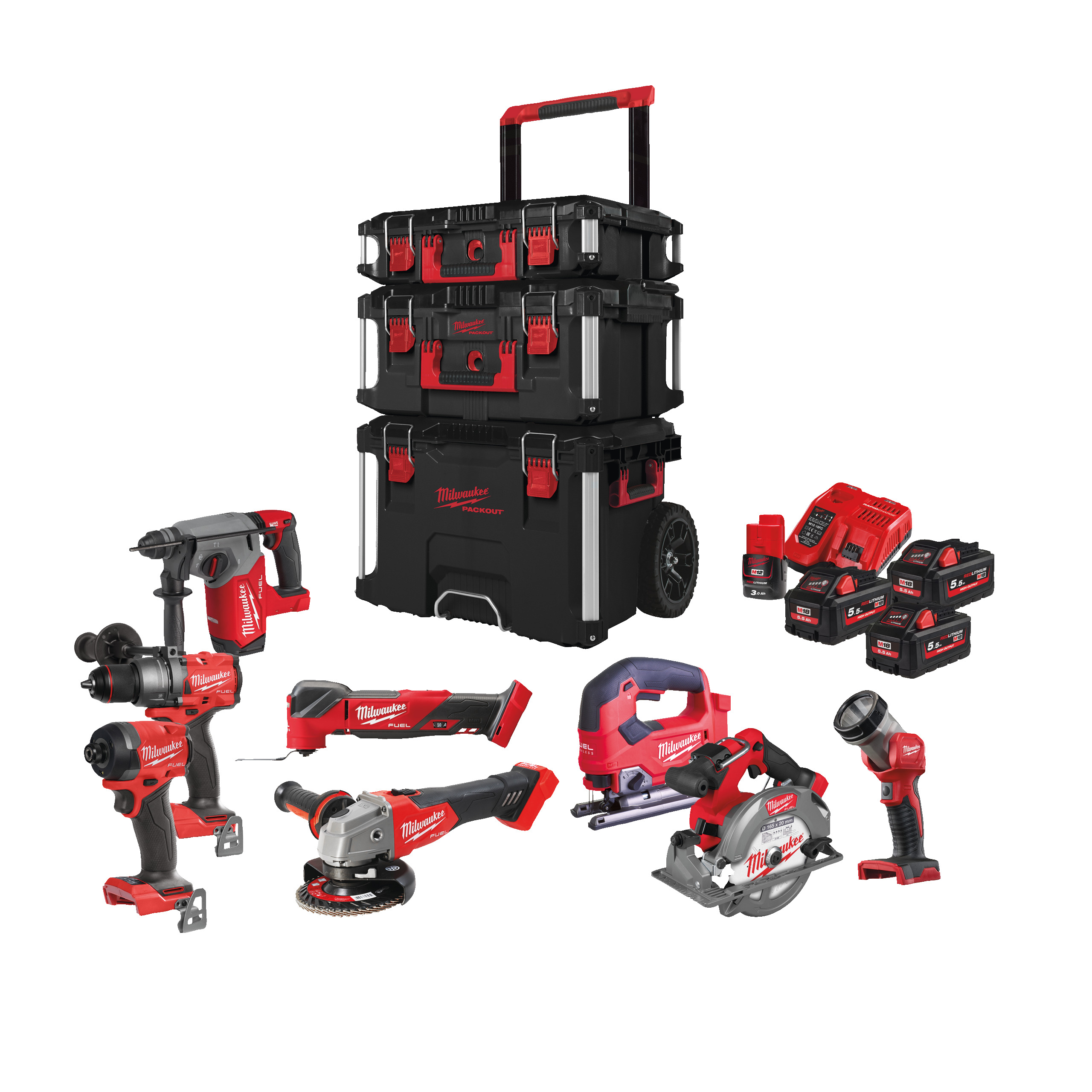 Milwaukee 18V combiset 8-kit FUEL M18 FPP8E-553P