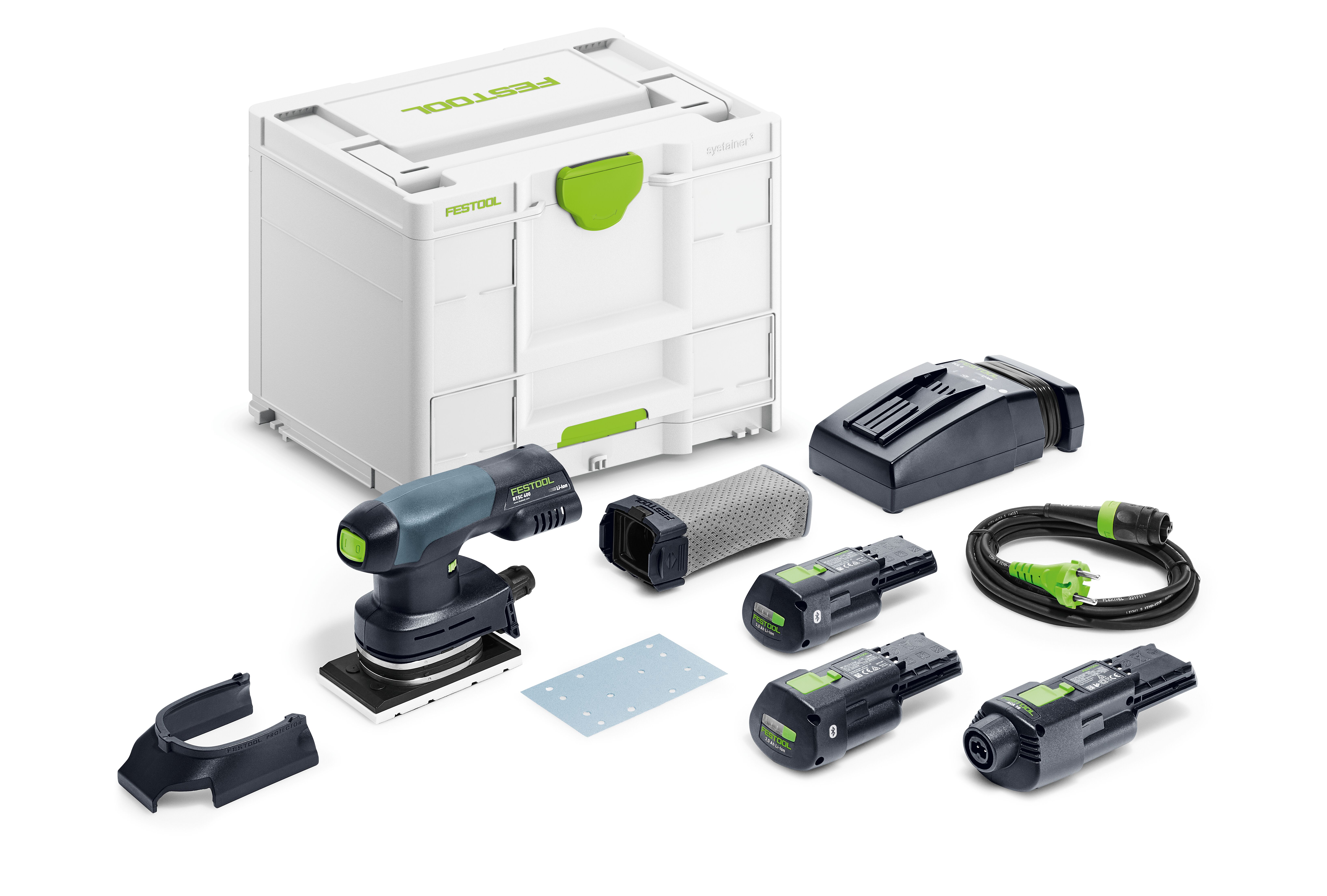 Festool 18V vlakschuurmachine 80x130 ERGO RTSC 400 Li 3,0 I-Set