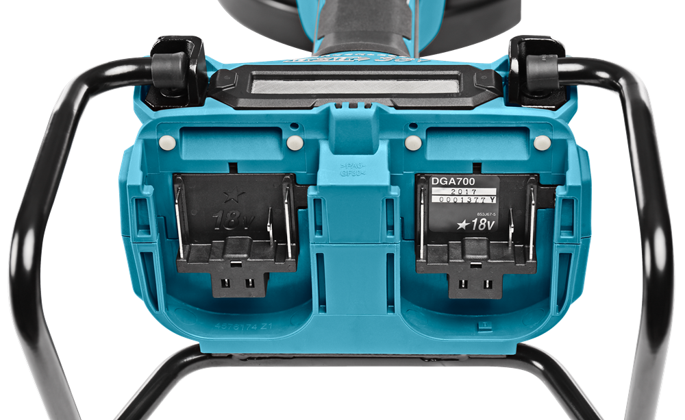 147973_Makita_2x18V_haakse_slijper_180mm_rem_dodemansknop_DGA700ZKX1_p5