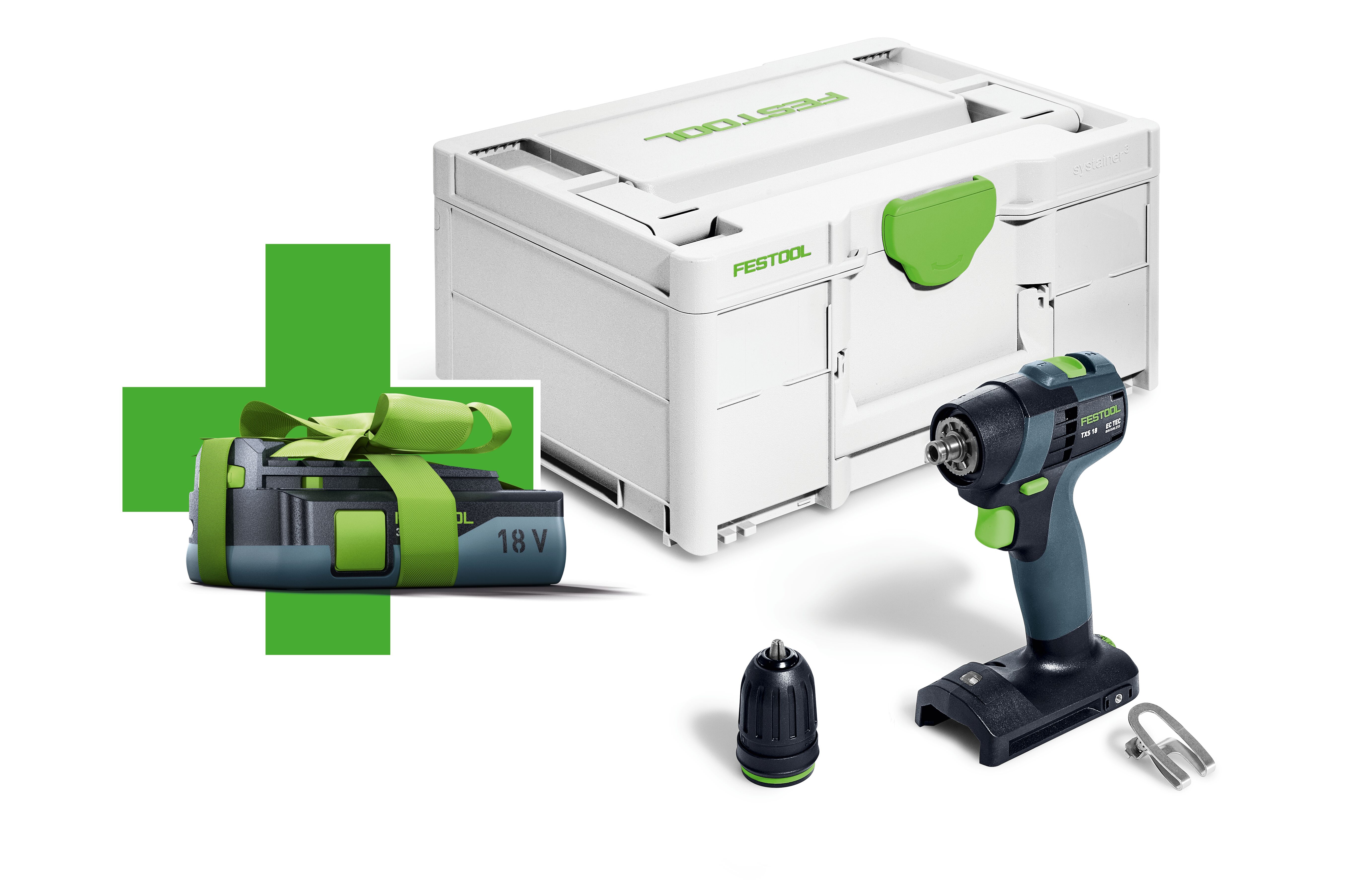 Festool 18V boor-schroefmachine 40Nm + gratis 3,0 Ah accu TXS 18-Basic-3,0