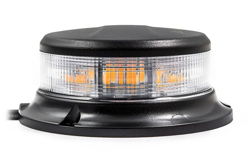 LED-zwaailamp amber met heldere lens 3-puntsbevestiging