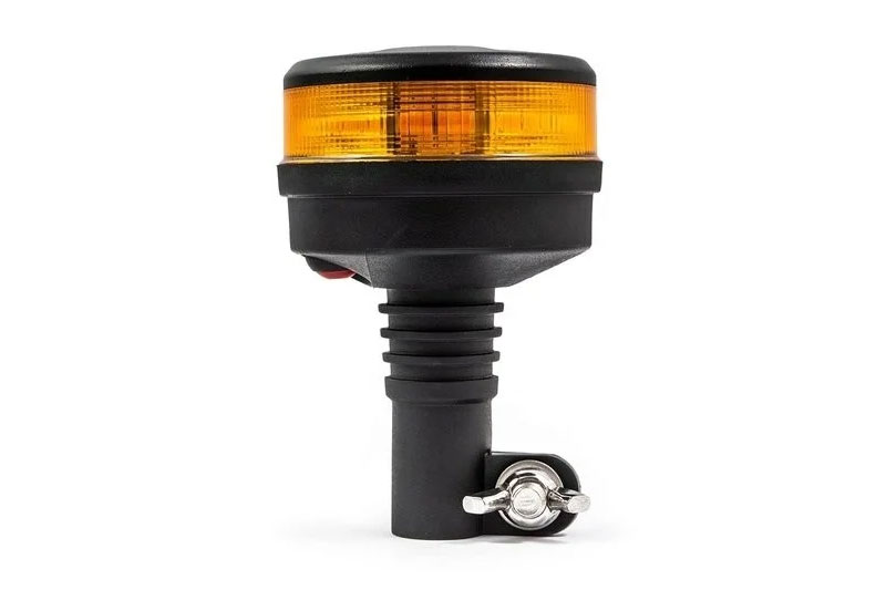 LED-zwaailamp amber met amber lens en DIN-bevestiging