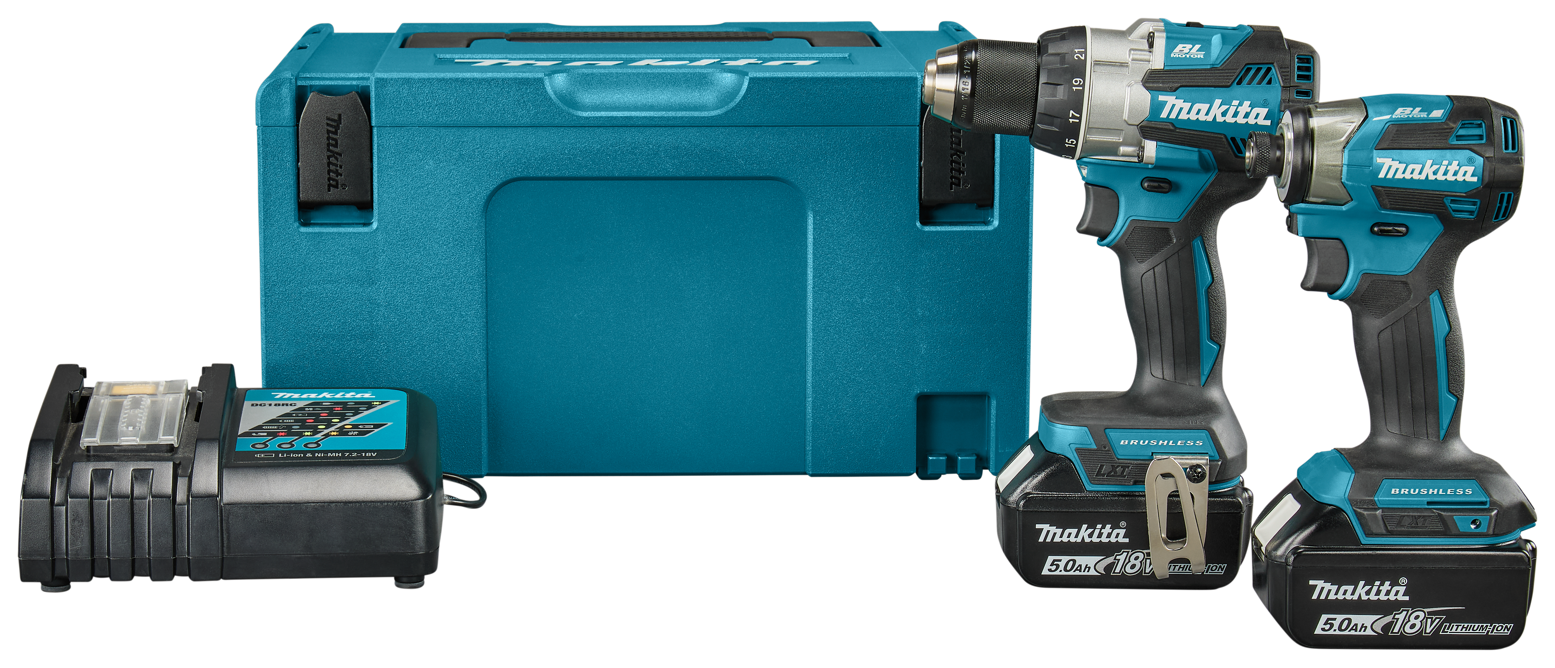 Makita 18V combiset 2-delig DDF489 DTD173 2x 5.0Ah DLX2527TJ