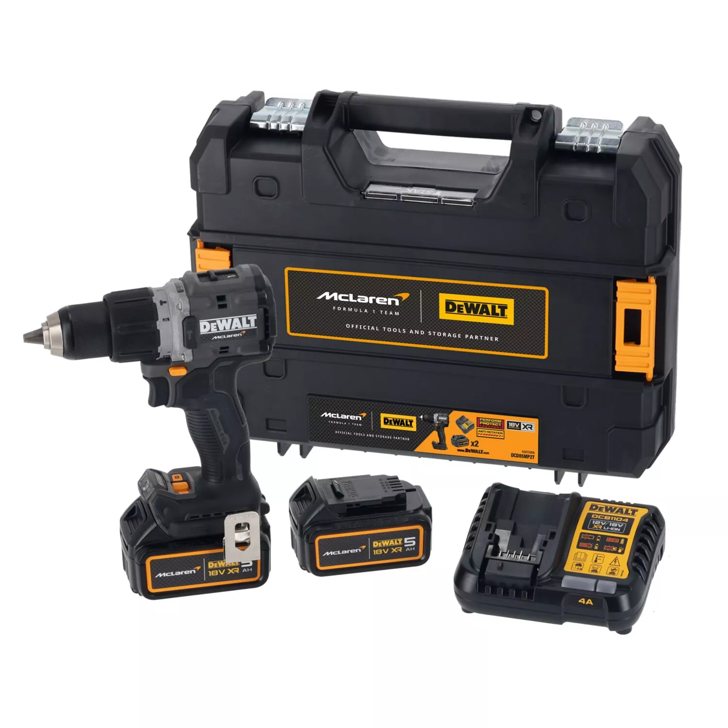 DeWalt 18V klopboor-schroefmachine 90Nm McLaren F1 2x 5.0Ah DCD85MP2T-QW
