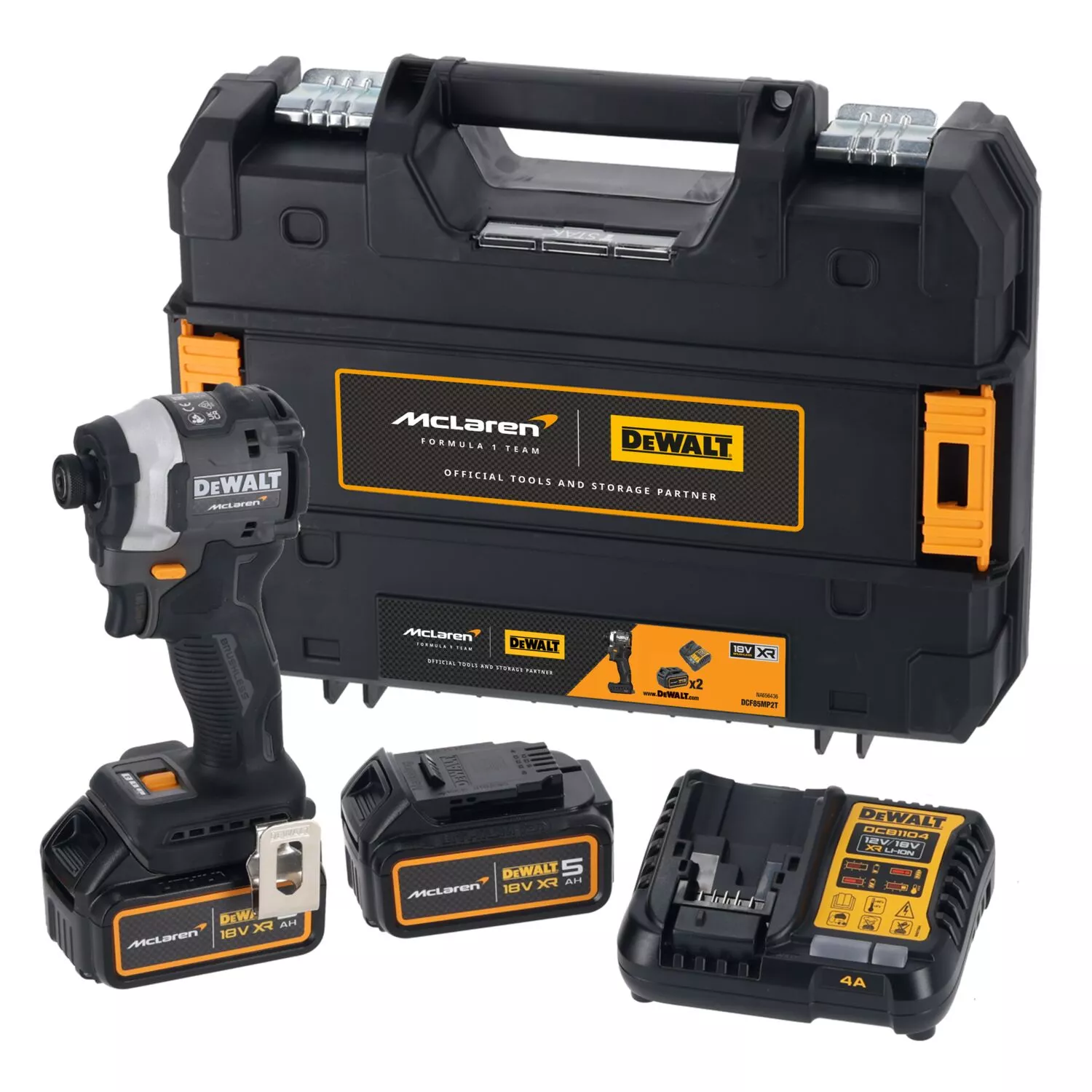 DeWalt 18V slagschroevendraaier 205Nm compact McLaren F1 2x 5.0Ah DCF85MP2T-QW