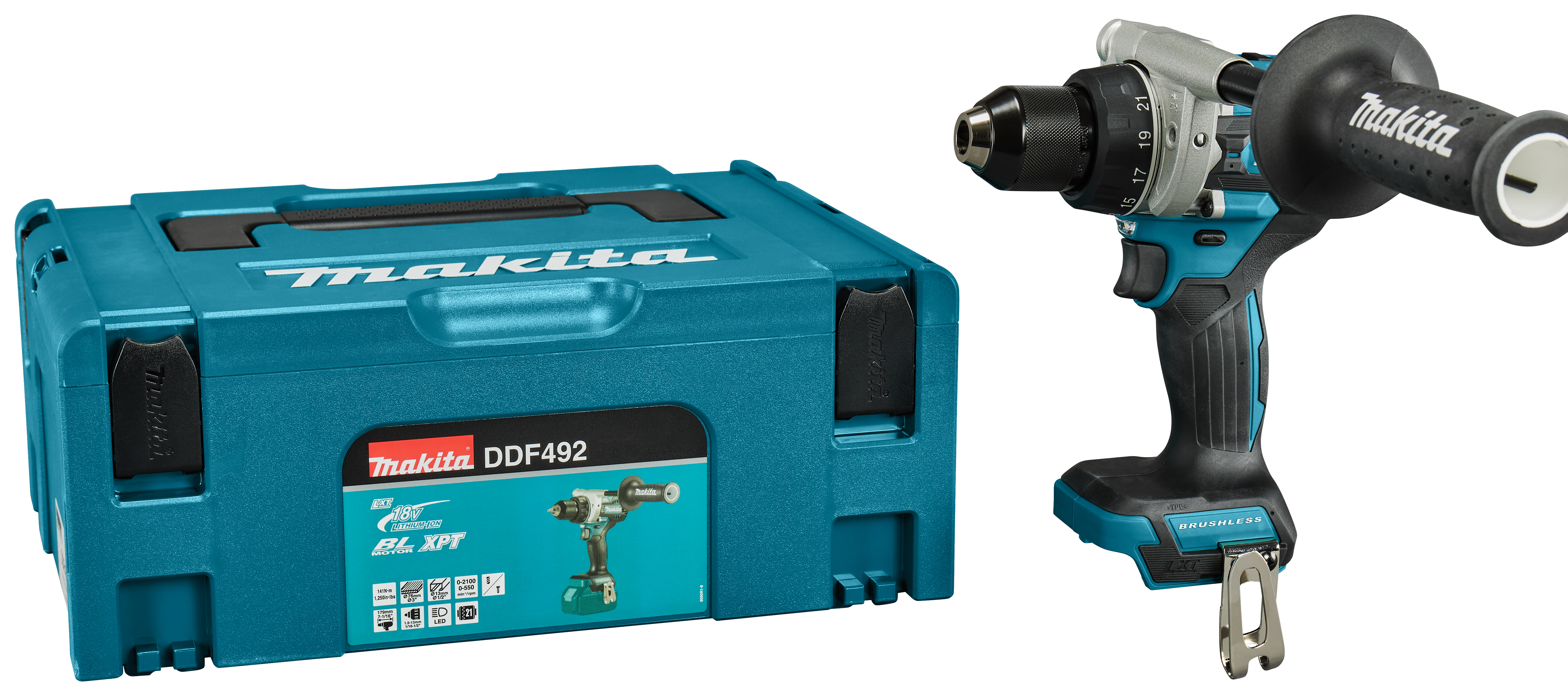 Makita 18V boor-schroefmachine 130Nm Mbox DDF492ZJ