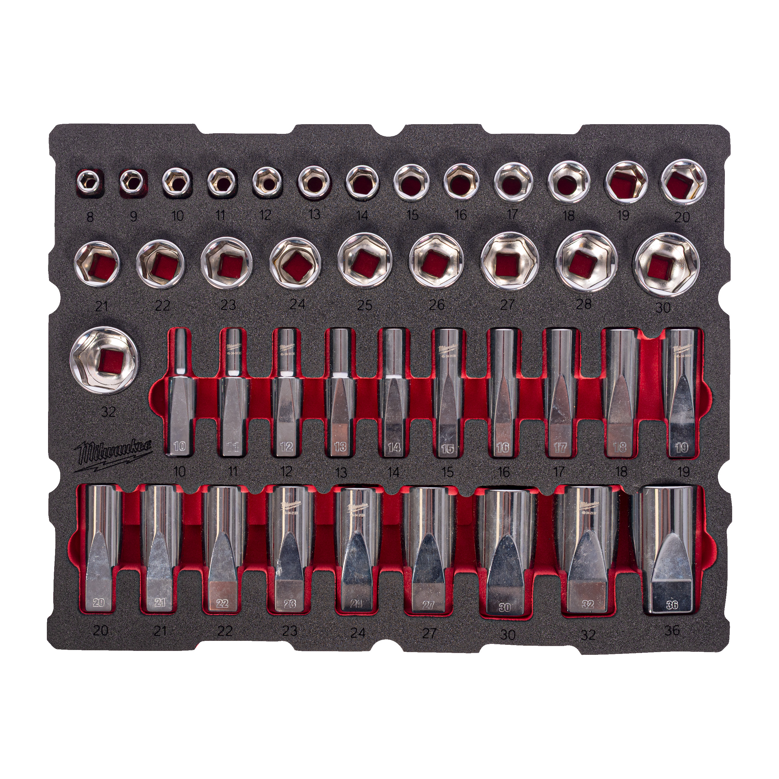 Milwaukee Foam Inlay PACKOUT doppenset 1/2” (42-delig)