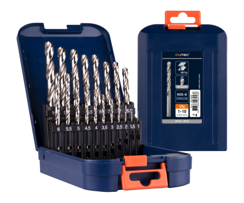 Rotec Metaalboorset HSS-G Silver-line 1-10mm 19dlg