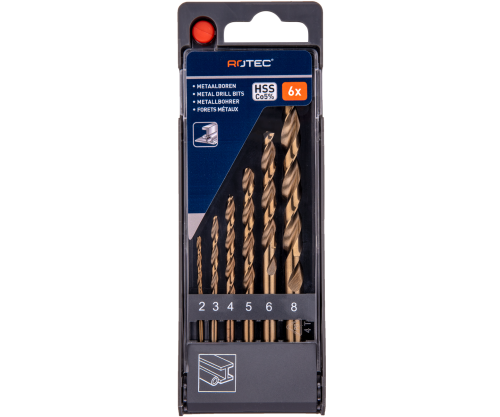Rotec Metaalboorset HSS-E Gold-line Cobalt 2-8mm 6dlg