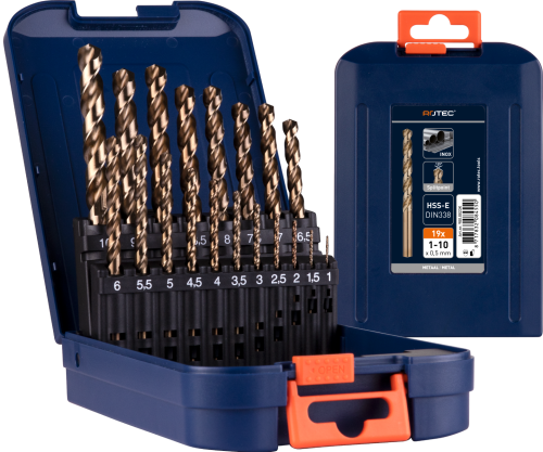 Rotec Metaalboorset HSS-E Gold-line Cobalt 1-10mm 19dlg