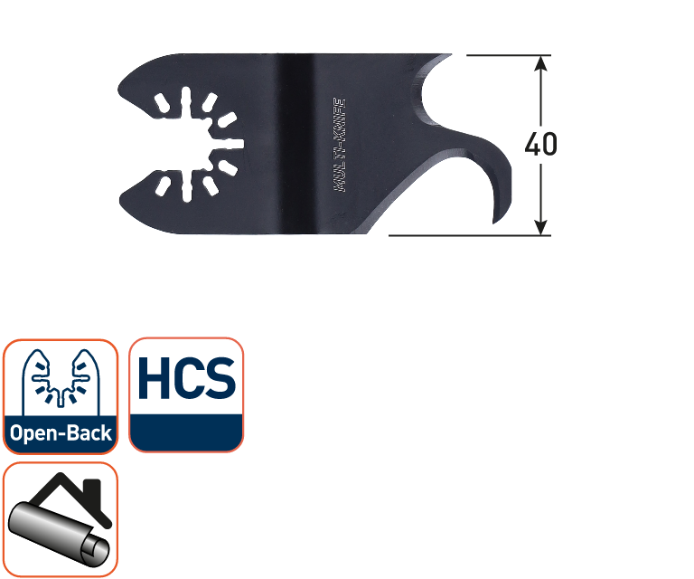 Rotec multitool Open-Back Multi-Mes HCS Dakleer 40x40mm