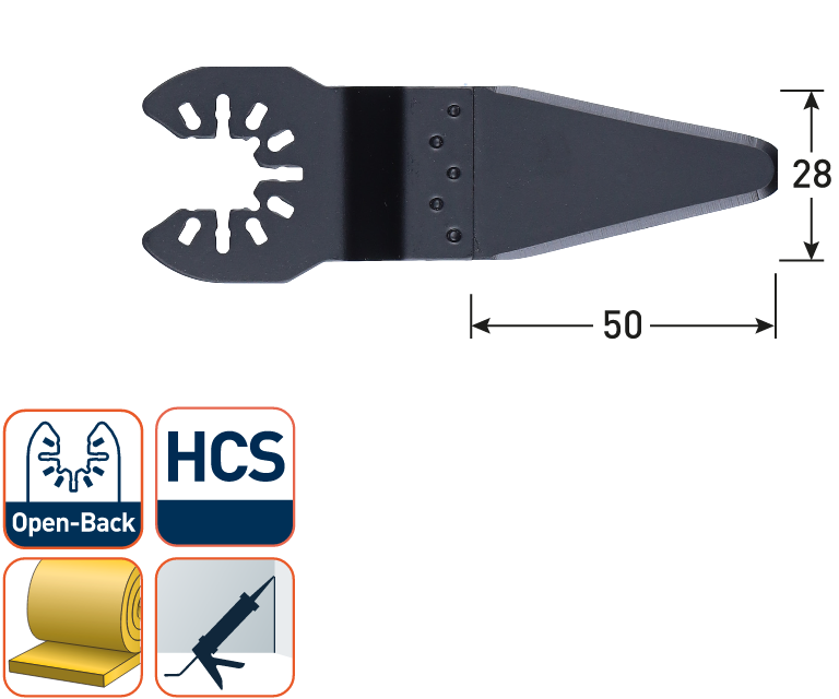 Rotec multitool Open-Back Voegensnijder HCS Lijm-kit 28x50mm