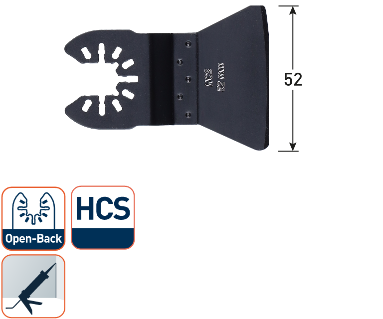 Rotec multitool Open-Back Schaafmes HCS 52x25mm