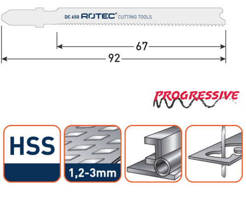 Rotec Decoupeerzaagblad Metaal Speed-HSS T218A bochten 92mm 5x