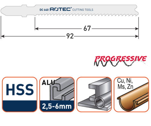 Rotec Decoupeerzaagblad Metaal Speed-HSS T118B Non-ferro 92mm 5x