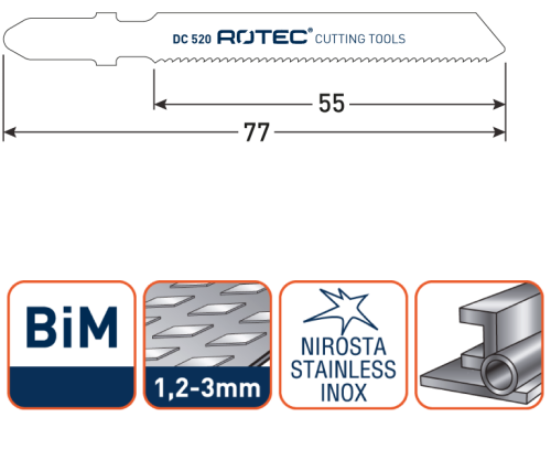 Rotec Decoupeerzaagblad Metaal Basic-BIM T118AF RVS 77mm 5x