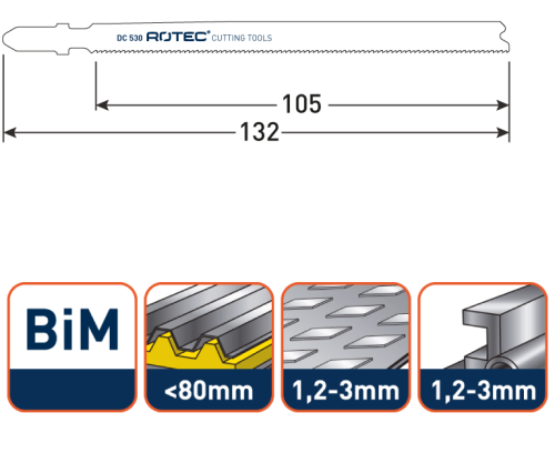Rotec Decoupeerzaagblad Metaal Basic-BIM T321AF Sandwichpanelen 132mm 5x
