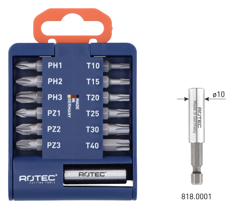 Rotec Schroefbitset BASIC Bithouder bits PH-PZ-TX 13dlg