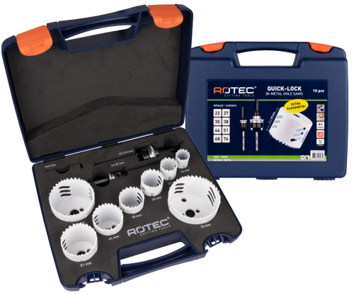 Rotec Gatzaagset BiM-Co Elektricien Quick-Lock 22-76mm 10dlg