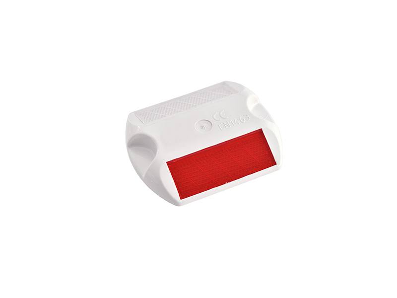 Wegdekreflector kunststof - Rood/ Wit