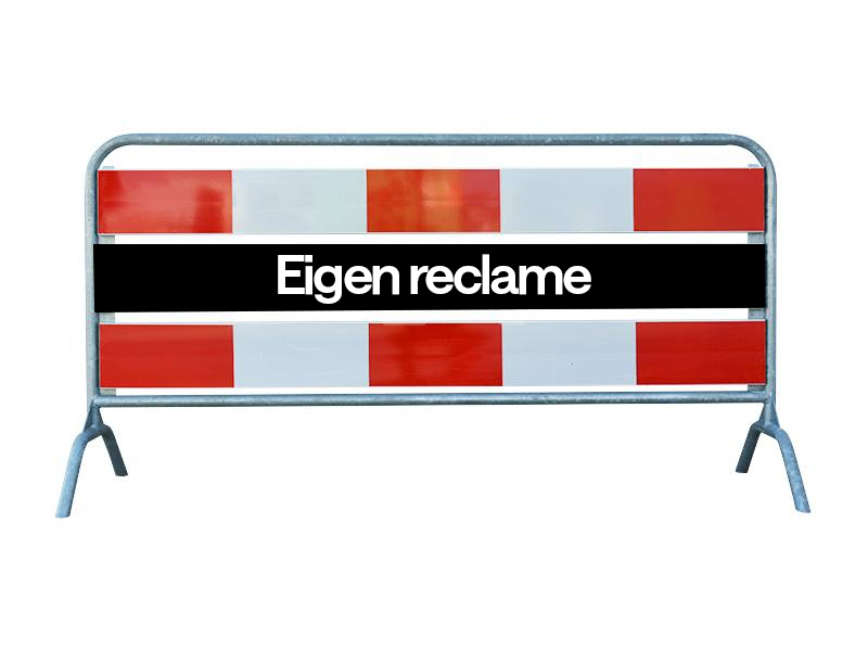 Dranghek reclame rood-wit 2 meter dubbelzijdig