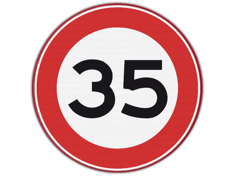 Verkeersbord RVV A01-35 - Maximumsnelheid 35 km