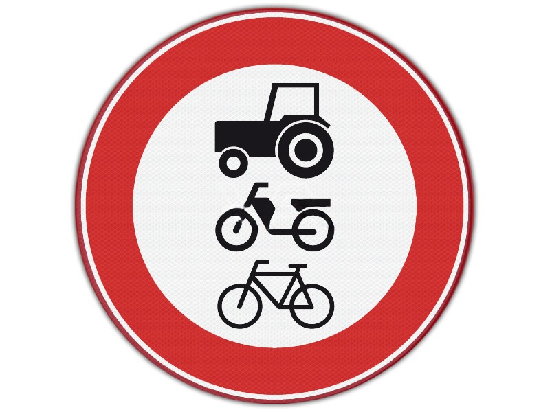 Verkeersbord RVV C09 - Verboden voor langzaamverkeer