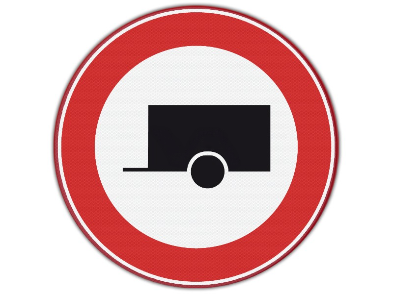 Verkeersbord RVV C10 - Verboden voor aanhangwagens