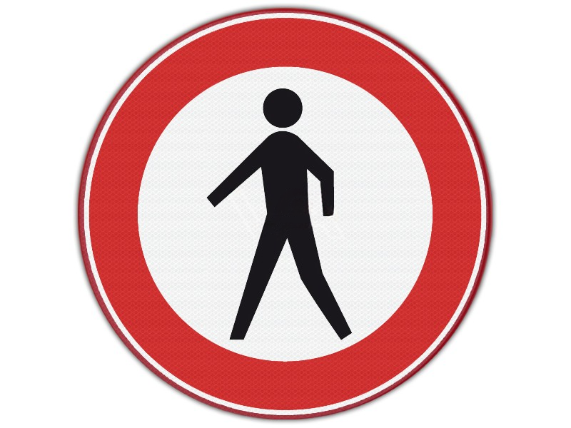 Verkeersbord RVV C16 - Verboden voor voetgangers