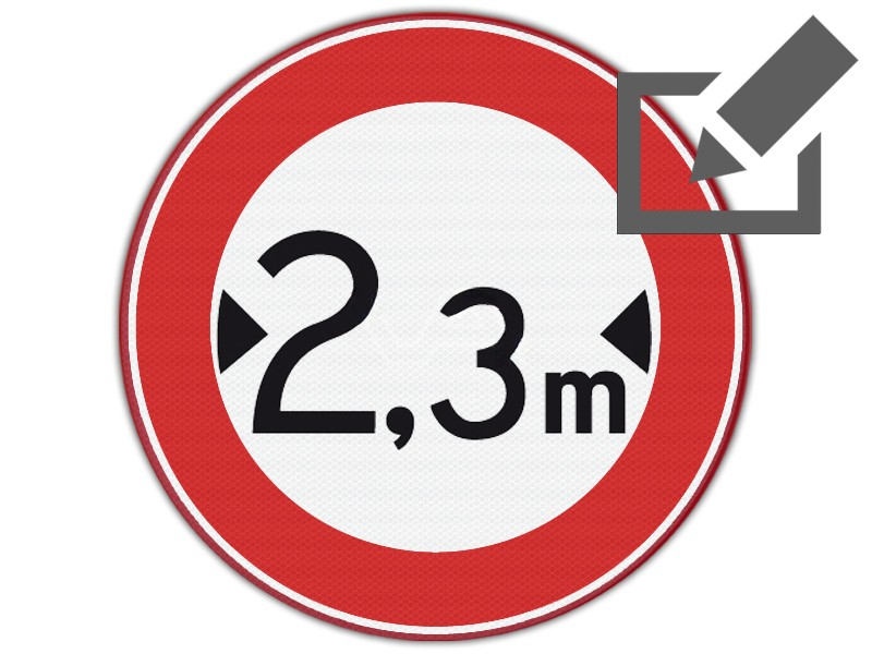 Verkeersbord RVV C18 - Inrijverbod te brede voertuigen