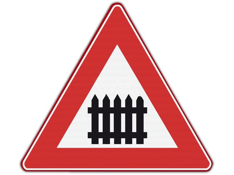 Verkeersbord RVV J10 - Overweg met overwegbomen