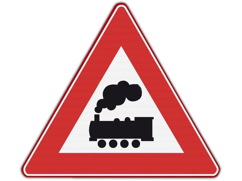 Verkeersbord RVV J11 - Overweg zonder overwegbomen