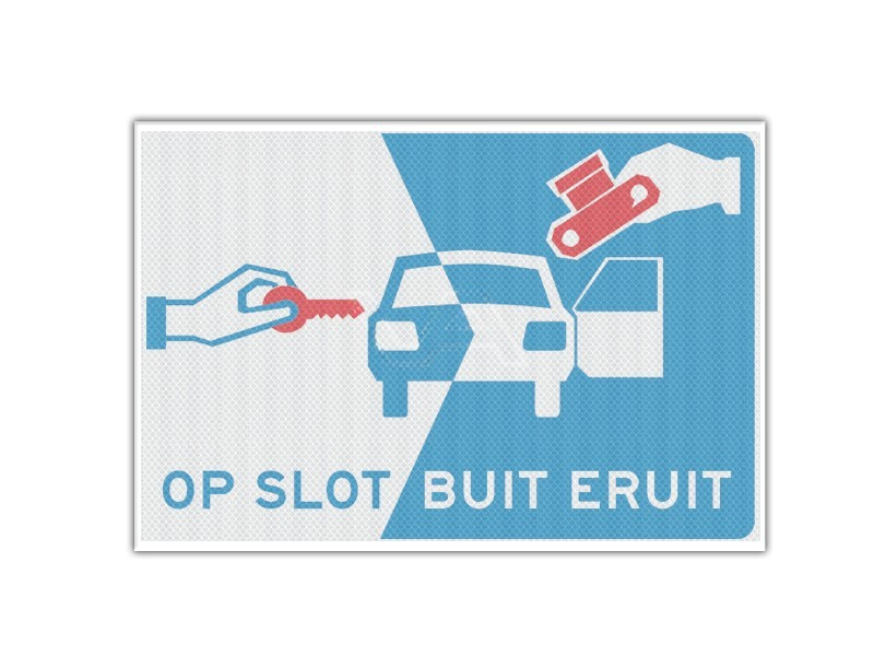 Verkeersbord RVV L207 Op Slot, Buit Eruit