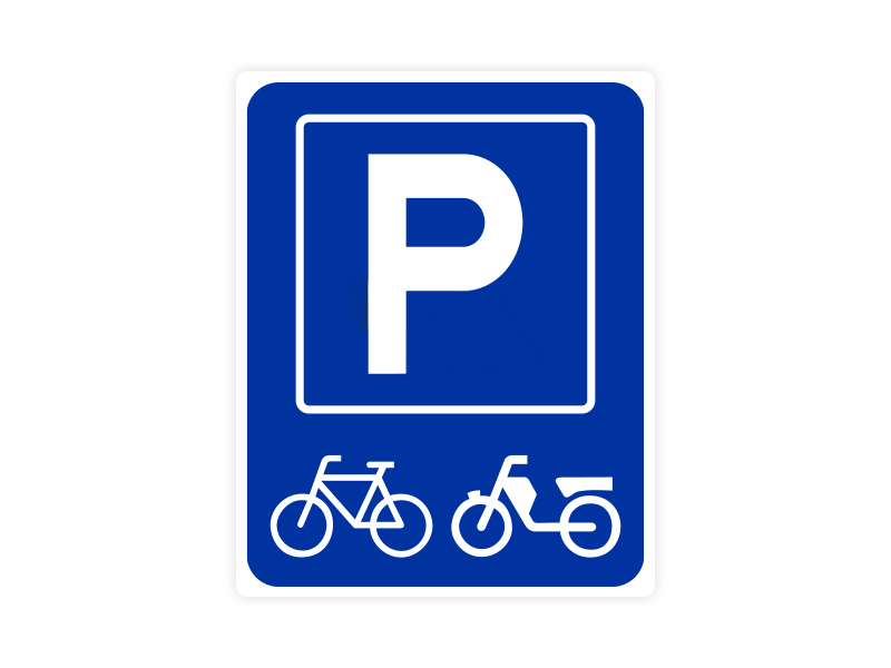 Parkeerbord IB59 bord dor lak 20 x 25 P (Brom-)fiets