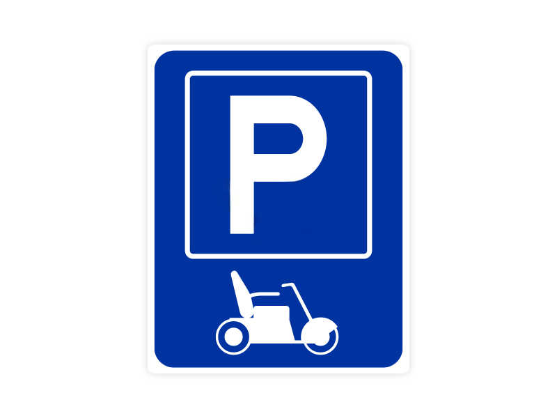 Parkeerbord IB65 bord dor lak 20 x 25 P Scootmobiel