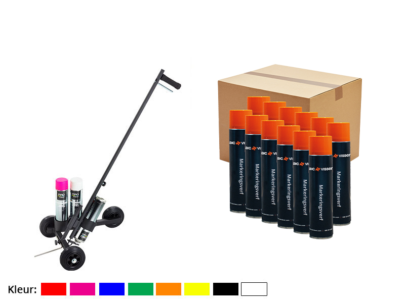 Markeringsmachine met GRATIS doos markeringsverf | wit