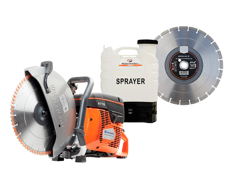 Bandenzaag Husqvarna K770 ø 350 mm + WaterTender Compact