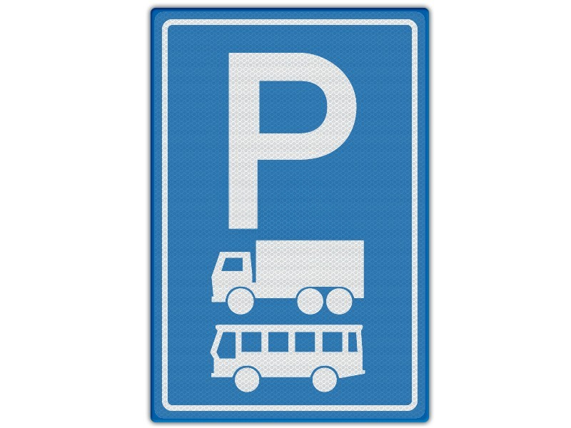 Verkeersbord RVV E08a - Parkeren vrachtwagens en bussen
