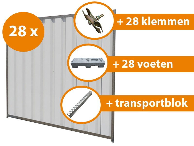 Bouwhek bunkerset 28 x M800 Cityfence + transportbok
