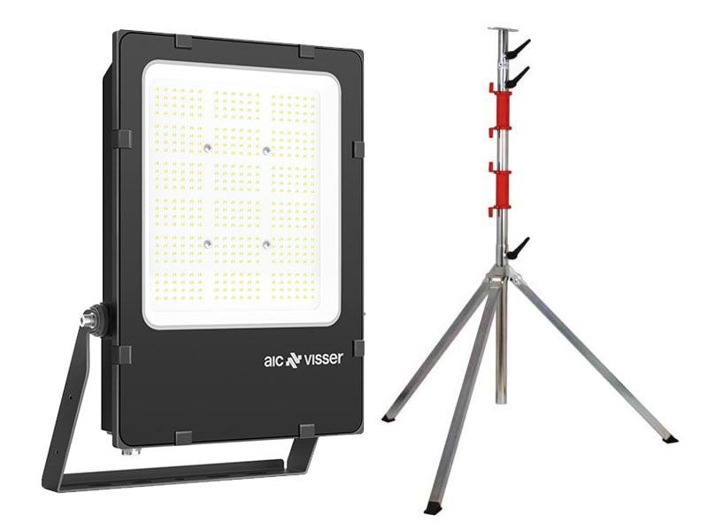 LED-bouwlamp 200 Watt SMD met telescoopstatief Prof 4-delig