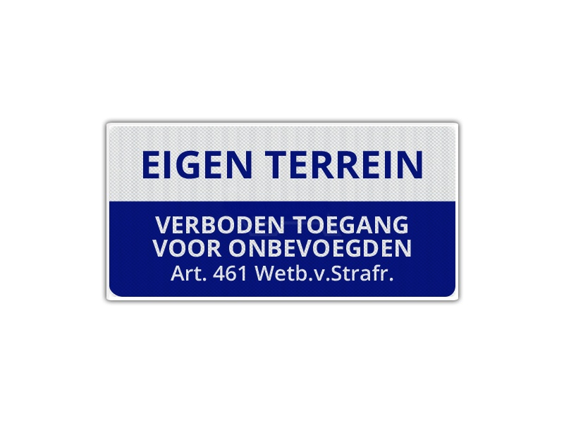 Verkeersbord Eigen Terrein ET03 40 x 20 cm