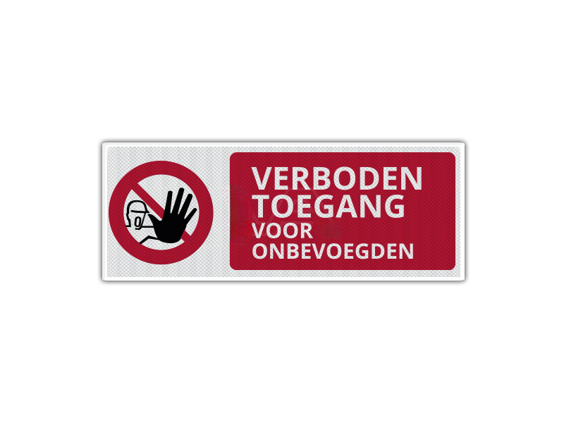Verkeersbord Verboden Toegang VT02 40 x 15 cm