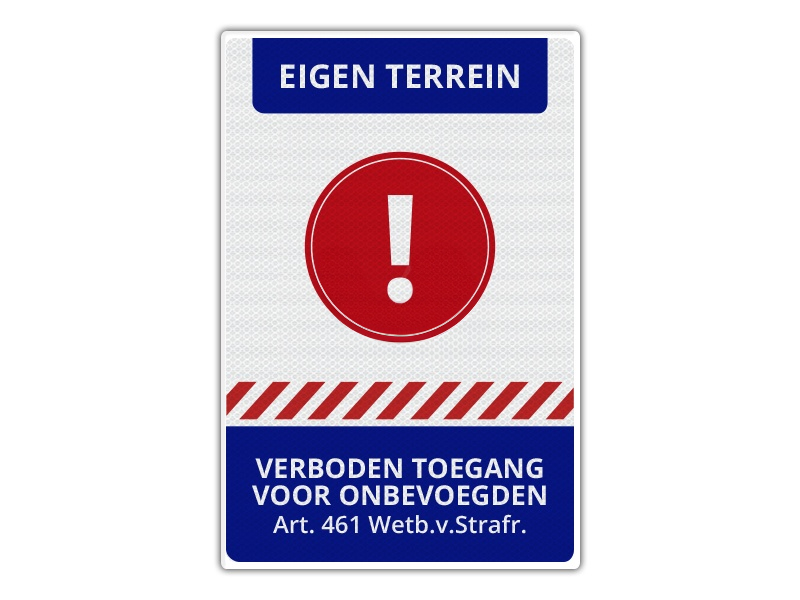 Verkeersbord Eigen Terrein ET08 40 x 60 cm