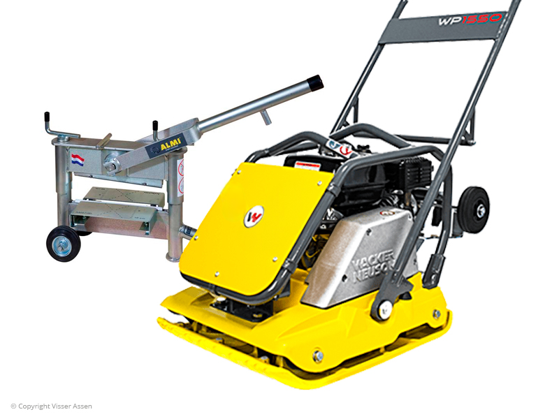 Wacker trilplaat WP1550 A + Almi steenknipper AL33 | set