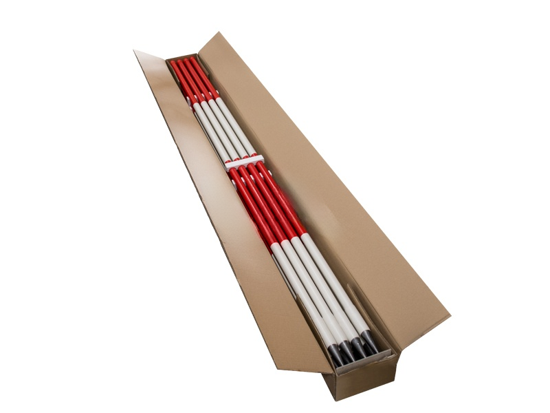 Jalon hout geplastificeerd rode top | doos 12 stuks