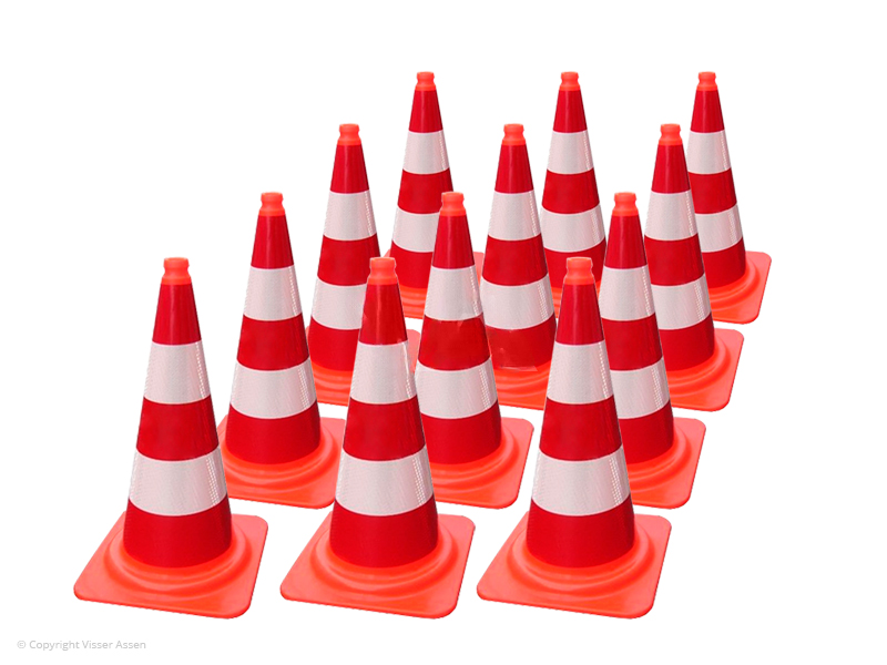 Verkeerskegel flexibel 75 cm | 12 stuks