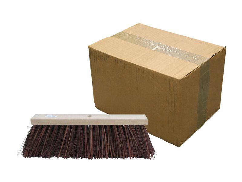 Bezem Bassine 45 cm bruin kap plat | 6 stuks