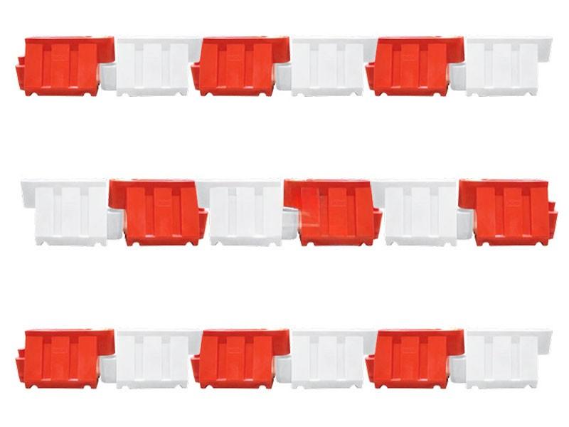 Barrier kunststof rood-wit set 18 stuks