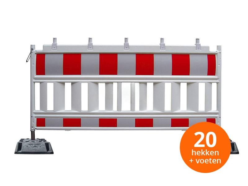 Afzethek kunststof KS kl2 2 m + baakvoeten | 20 stuks